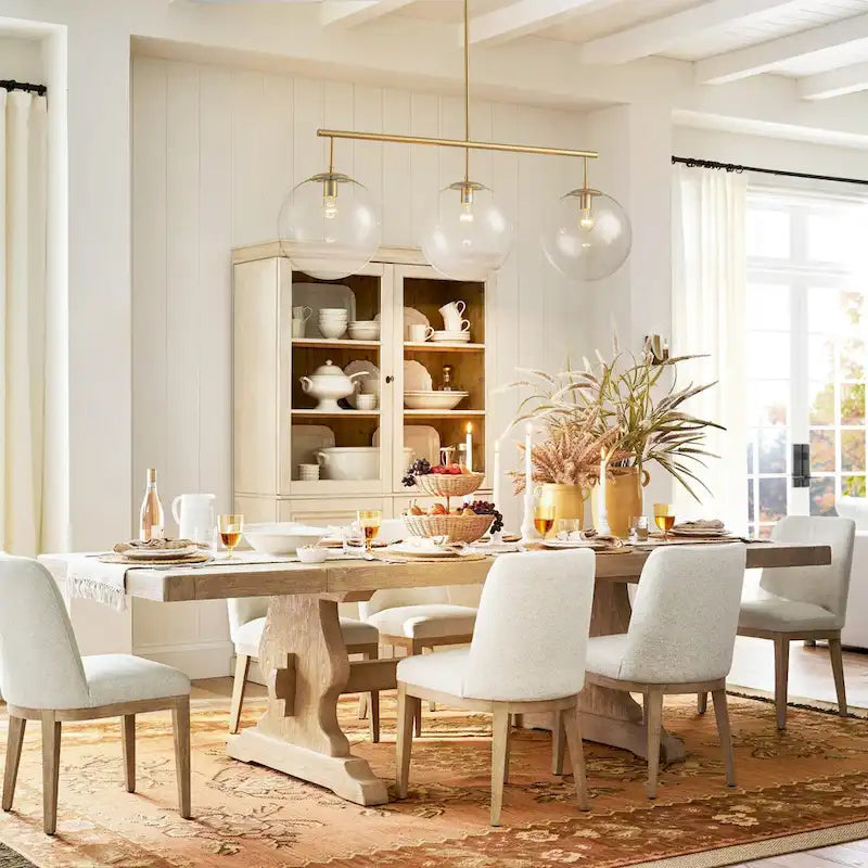 Suspension moderne à 3 lumières en verre doré linéaire avec globe et bulles pour îlot de cuisine