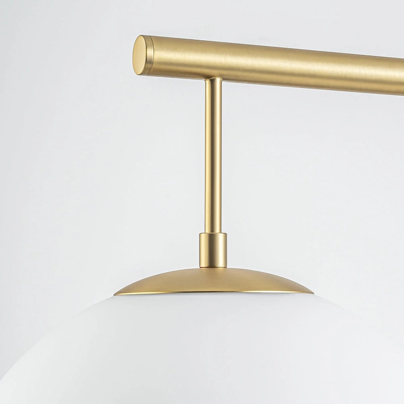 Suspension moderne à 3 lumières en verre doré linéaire avec globe et bulles pour îlot de cuisine