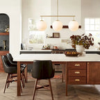 Suspension moderne à 3 lumières en verre doré linéaire avec globe et bulles pour îlot de cuisine