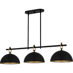 Lustre linéaire Cleo à 3 lumières, noir mat