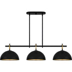 Lustre linéaire Cleo à 3 lumières, noir mat