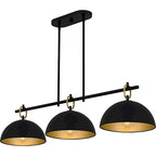 Lustre linéaire Cleo à 3 lumières, noir mat