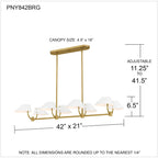 Lustre linéaire Penley à 6 lumières en or brossé