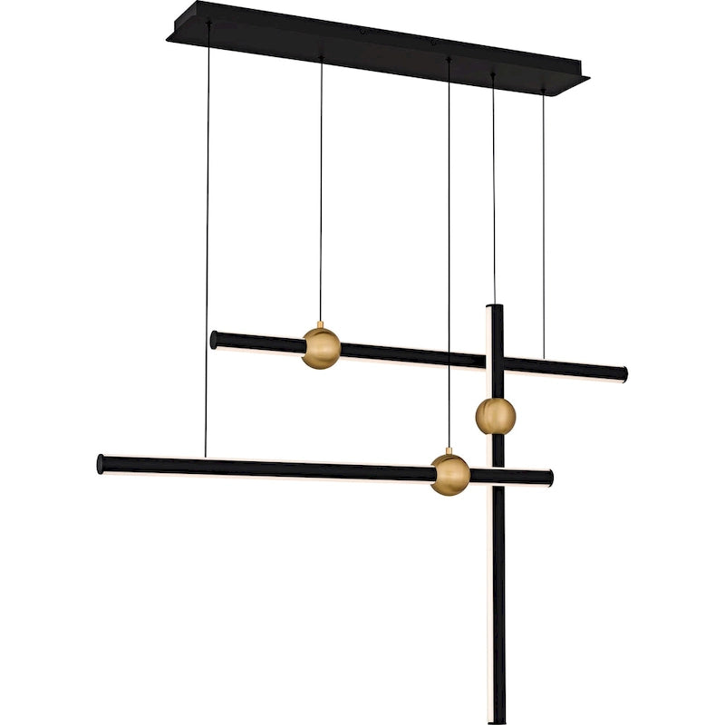 Harvick Integrated LED Matte Black Linear Chandelier