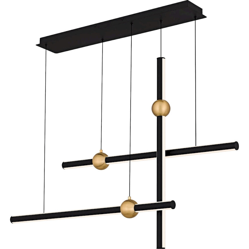 Lustre linéaire Harvick à LED intégrées, noir mat