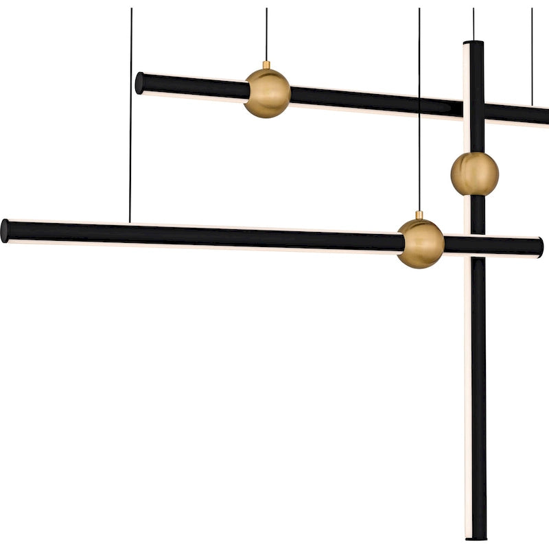 Lustre linéaire Harvick à LED intégrées, noir mat