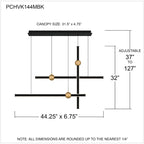 Lustre linéaire Harvick à LED intégrées, noir mat