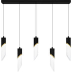 Alys 2-Light Integrated LED Matte Black Linear Chandelier