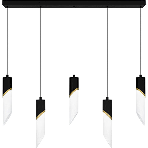 Alys 2-Light Integrated LED Matte Black Linear Chandelier