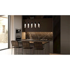 Lustre linéaire Alys à 2 lumières LED intégrées, noir mat