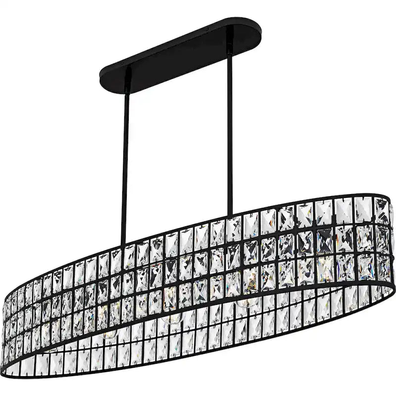 Lustre linéaire Gibson à 5 lumières, noir mat