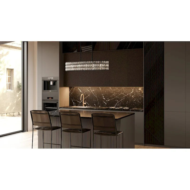 Lustre linéaire Gibson à 5 lumières, noir mat