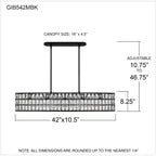 Lustre linéaire Gibson à 5 lumières, noir mat