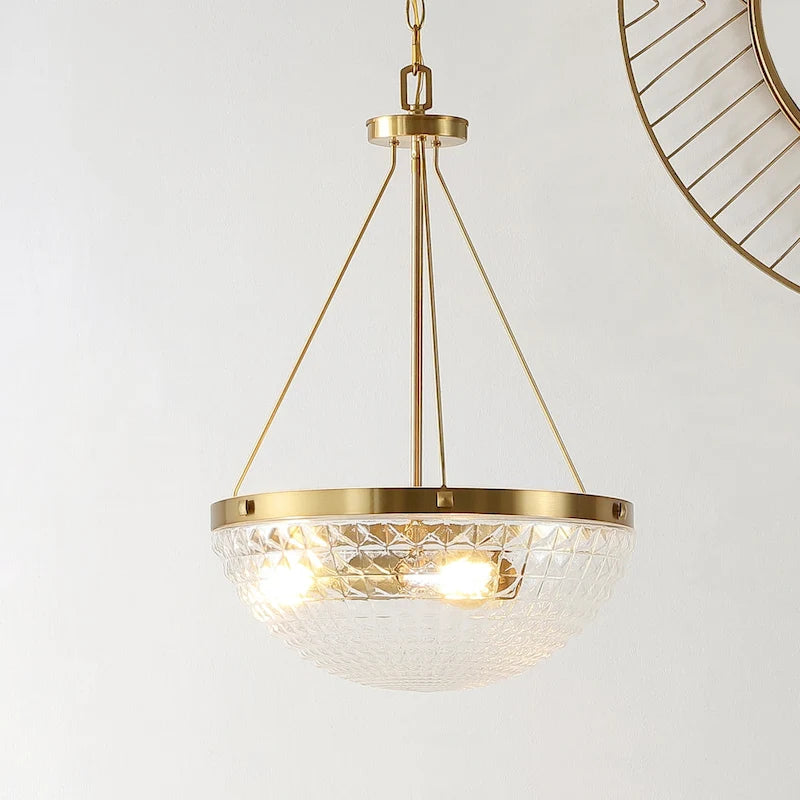 Suspension Thorin 3LT de SAFAVIEH Lighting, 42 cm (16,5 po) - 43,2 cm (17 po) L x 43,2 cm (17 po) P x 259 cm (102 po) H
