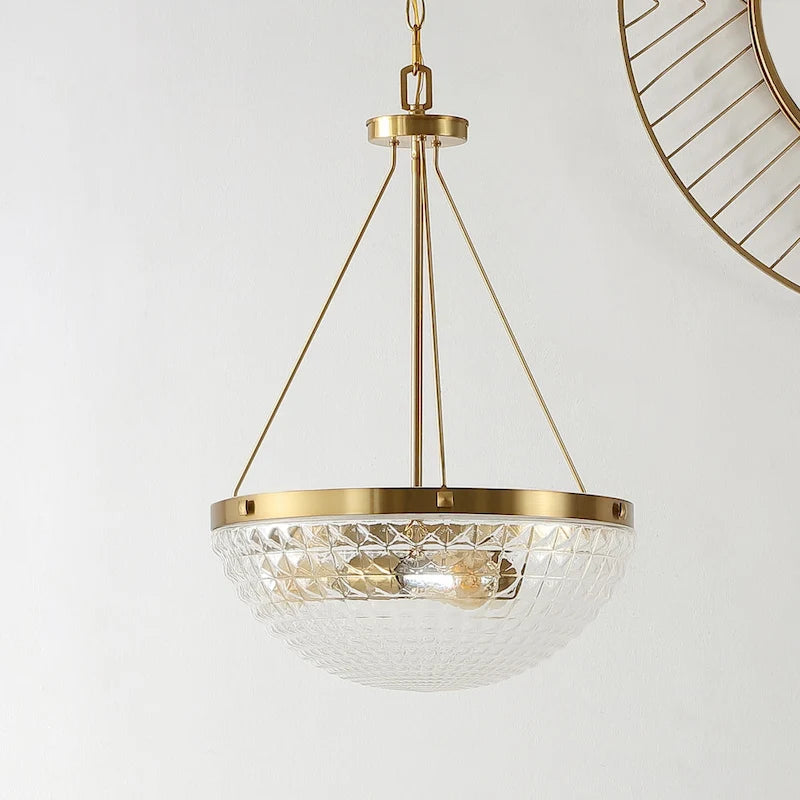 Suspension Thorin 3LT de SAFAVIEH Lighting, 42 cm (16,5 po) - 43,2 cm (17 po) L x 43,2 cm (17 po) P x 259 cm (102 po) H