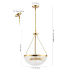 Suspension Thorin 3LT de SAFAVIEH Lighting, 42 cm (16,5 po) - 43,2 cm (17 po) L x 43,2 cm (17 po) P x 259 cm (102 po) H