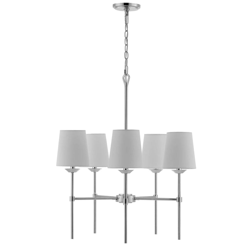 Suspension réglable à 5 lumières LED Dortra de SAFAVIEH Lighting - 66 cm (L) x 66 cm (P) x 110 cm (H)