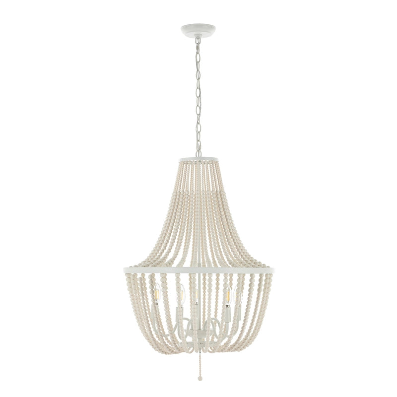 Suspension Elanie 5LT de SAFAVIEH Lighting, 56 cm (22 po) - 56 cm (22 po) L x 56 cm (22 po) P x 81 cm (32 po) H