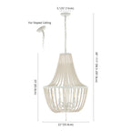 Suspension Elanie 5LT de SAFAVIEH Lighting, 56 cm (22 po) - 56 cm (22 po) L x 56 cm (22 po) P x 81 cm (32 po) H