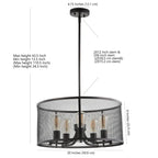 Suspension SAFAVIEH Lighting Kane à 5 lumières LED réglables en laiton - 20 cm (L) x 20 cm (P) x 44 cm (H)