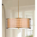 SAFAVIEH Lighting Giotta Adjustable 3-light Gold Drum Pendant - 18 W x 18 D x 45 H
