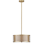 Suspension tambour dorée réglable Giotta de SAFAVIEH Lighting, 3 lumières - 45,7 cm (L) x 45,7 cm (P) x 114,3 cm (H)