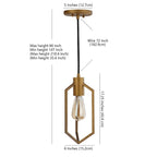 Suspension SAFAVIEH Lighting Eastwood, réglable, 1 ampoule Edison, couleur or - 15,2 cm (L) x 15,2 cm (P) x 218,4 cm (H)