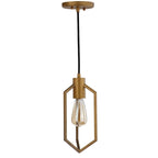 Suspension SAFAVIEH Lighting Eastwood, réglable, 1 ampoule Edison, couleur or - 15,2 cm (L) x 15,2 cm (P) x 218,4 cm (H)
