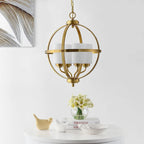 Suspension réglable à 4 lumières LED SAFAVIEH Lighting Forler - 17 cm L x 17 cm P x 98 cm H