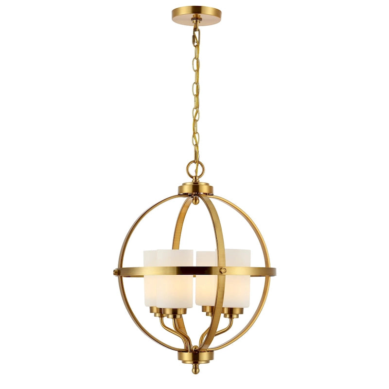 Suspension réglable à 4 lumières LED SAFAVIEH Lighting Forler - 17 cm L x 17 cm P x 98 cm H