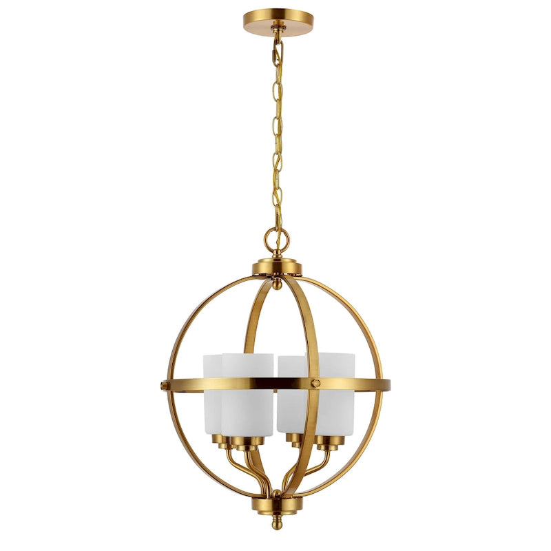 Suspension réglable à 4 lumières LED SAFAVIEH Lighting Forler - 17 cm L x 17 cm P x 98 cm H