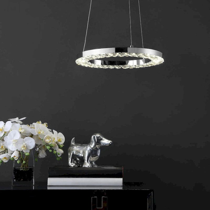 SAFAVIEH Lighting Messon Led Pendant - 14 W x 14 D x 74 H