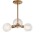 SAFAVIEH Lighting Harkin Adjustable 3-light Edison Bulb Gold Pendant - 18 W x 18 D x 42 H