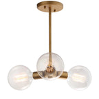 SAFAVIEH Lighting Harkin Adjustable 3-light Edison Bulb Gold Pendant - 18 W x 18 D x 42 H