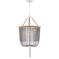 SAFAVIEH Lighting Angie Beaded 3-light Grey Adjustable Pendant Lamp - 18 W x 18 D x 108 H