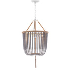 SAFAVIEH Lighting Angie Beaded 3-light Grey Adjustable Pendant Lamp - 18 W x 18 D x 108 H