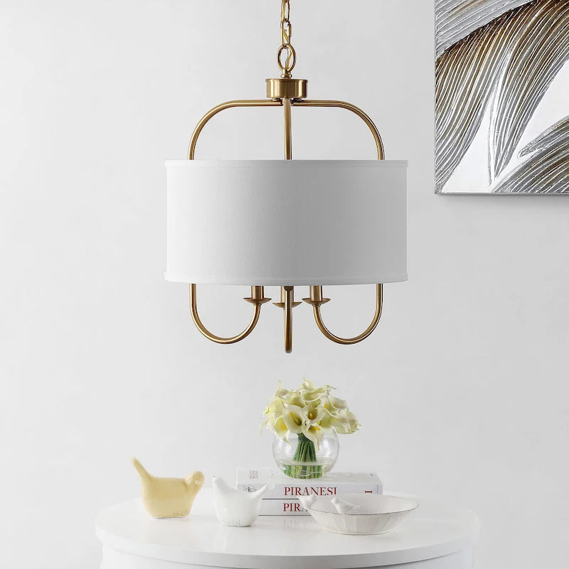 Suspension réglable à 3 lumières LED Jemmi de SAFAVIEH Lighting. - 40,6 cm (L) x 40,6 cm (P) x 243,8 cm (H)