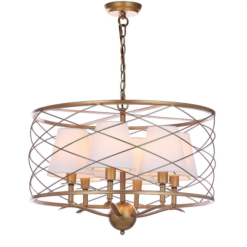 SAFAVIEH Lighting Thea Adjustable 6-light Gold Pendant - 25.25 x25.25 x22-94  - 25 W x 25 D x 94 H