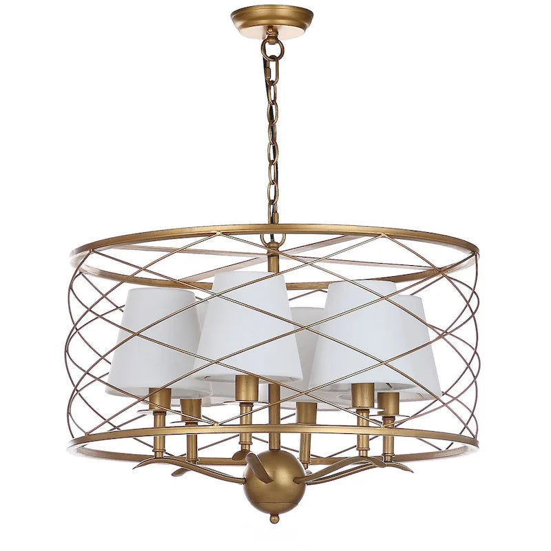 Suspension Thea de SAFAVIEH Lighting, réglable, 6 lumières, couleur or - 25,25 x 25,25 x 22,94 cm (L x P x H)