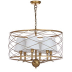 Suspension Thea de SAFAVIEH Lighting, réglable, 6 lumières, couleur or - 25,25 x 25,25 x 22,94 cm (L x P x H)