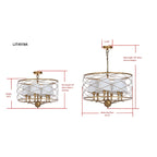 Suspension Thea de SAFAVIEH Lighting, réglable, 6 lumières, couleur or - 25,25 x 25,25 x 22,94 cm (L x P x H)