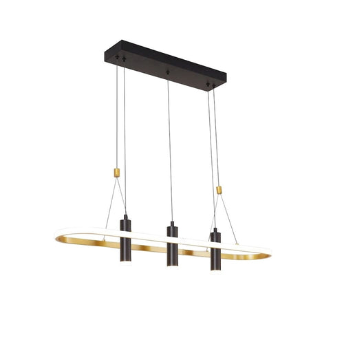 4 - Light Black/Gold Dimmable LED Pendant Light[No Bulb]