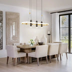 Suspension LED à 4 lumières, noire/dorée, à intensité variable [ampoule non incluse]