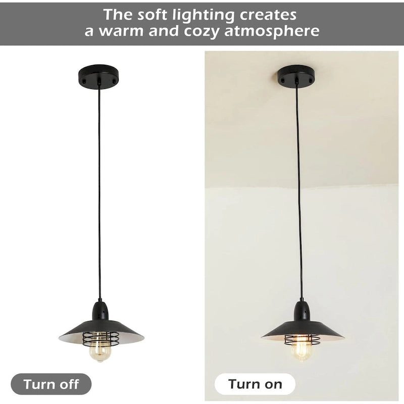 Suspension style ferme vintage, luminaire noir avec armature à ressort, applique murale en métal réglable, douille E26