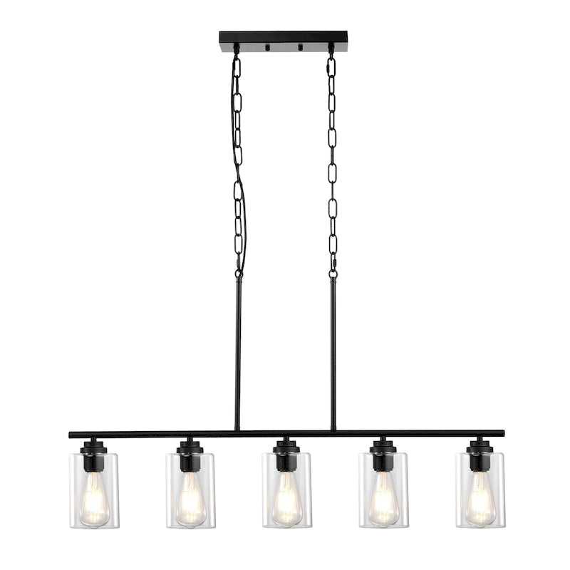 Suspension 5 lumières pour îlot de cuisine, 60 W, réglable, culot E26