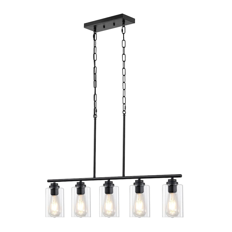 Suspension 5 lumières pour îlot de cuisine, 60 W, réglable, culot E26