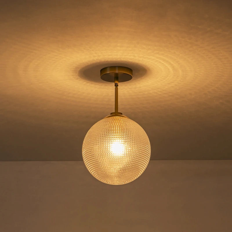 Suspension moderne à une lumière en verre texturé noir et or pour îlot de cuisine