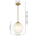 Suspension moderne à une lumière en verre texturé noir et or pour îlot de cuisine