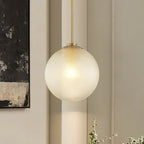 Suspension moderne à une lumière en verre texturé noir et or pour îlot de cuisine