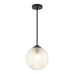 Suspension moderne à une lumière en verre texturé noir et or pour îlot de cuisine